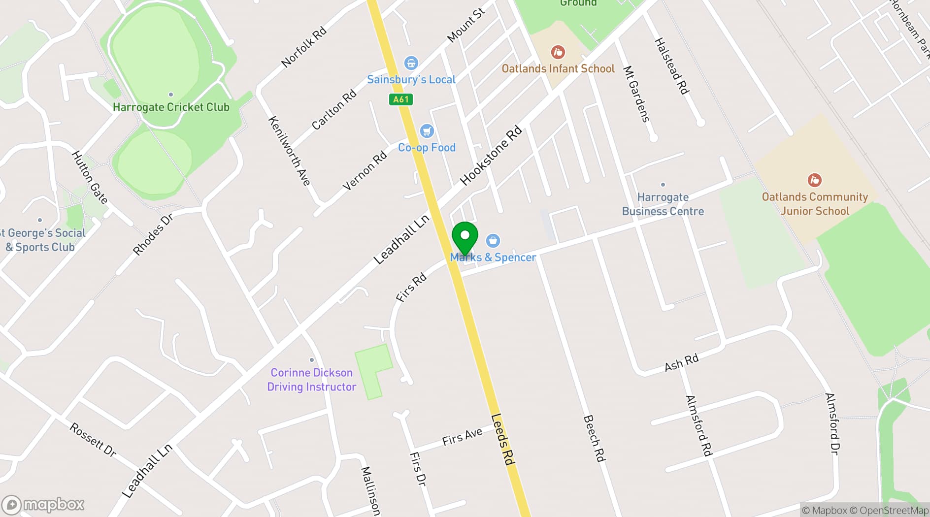 Map showing Sofa.com Harrogate