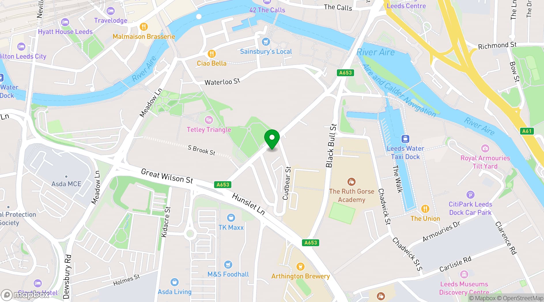 Map showing Duke Studios