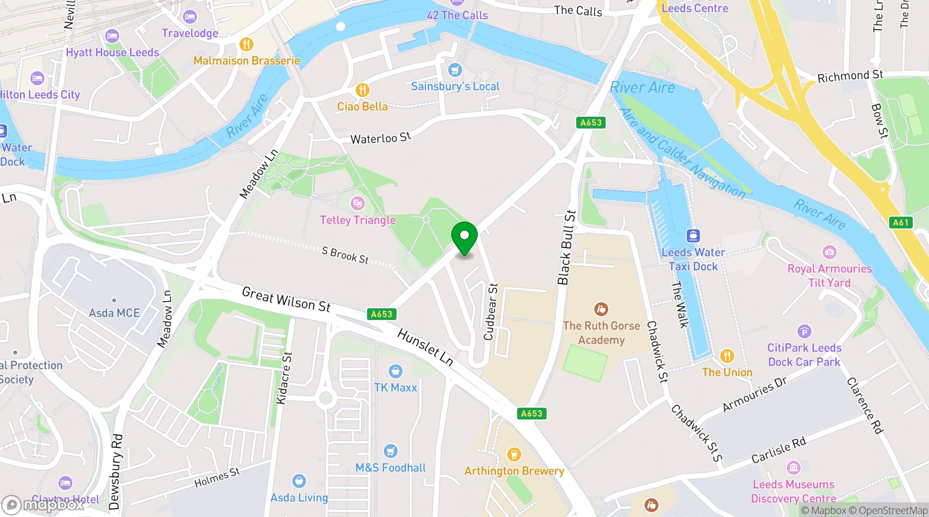 Map showing North Bar Aire Park