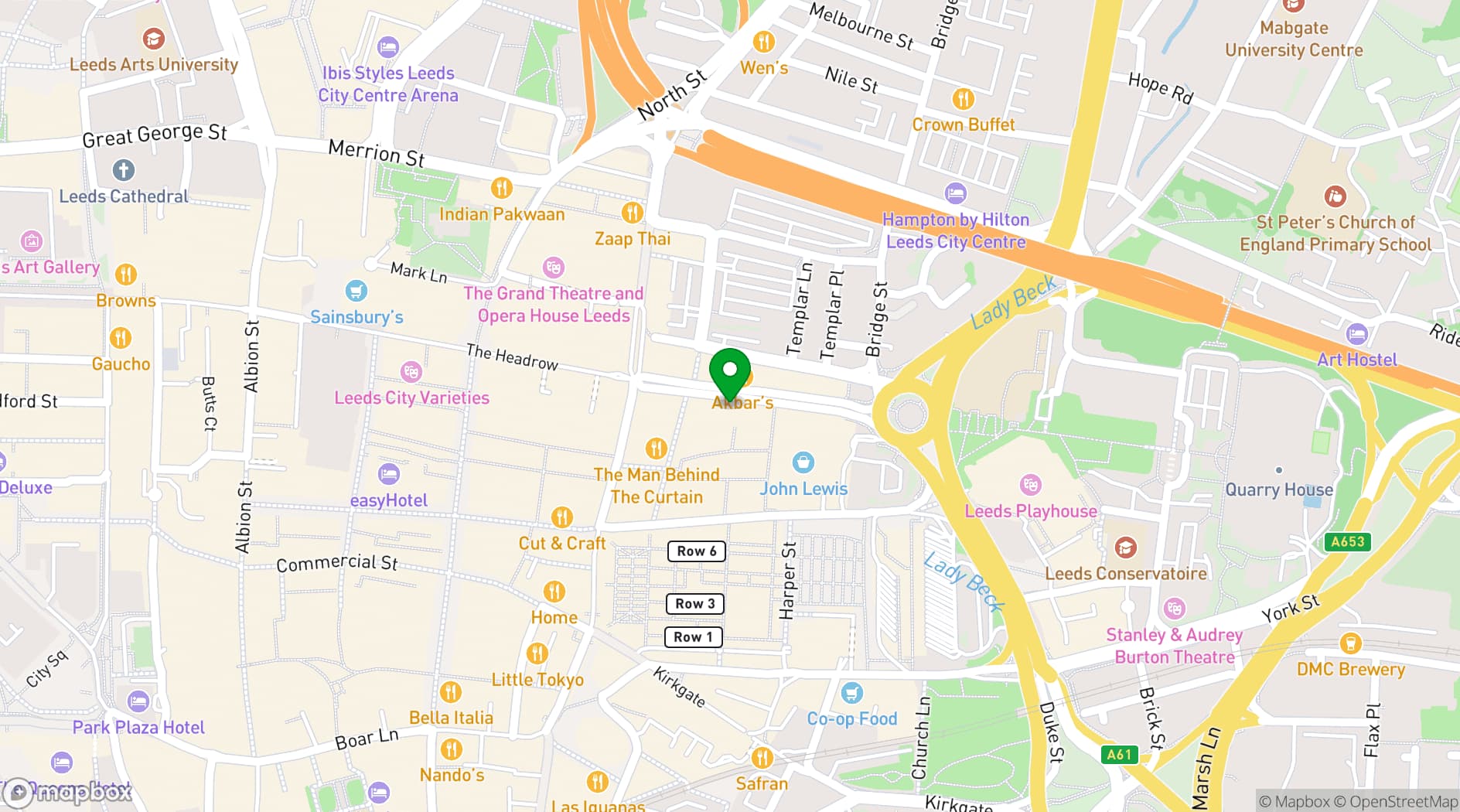 Map showing Boom Battle Bar Leeds