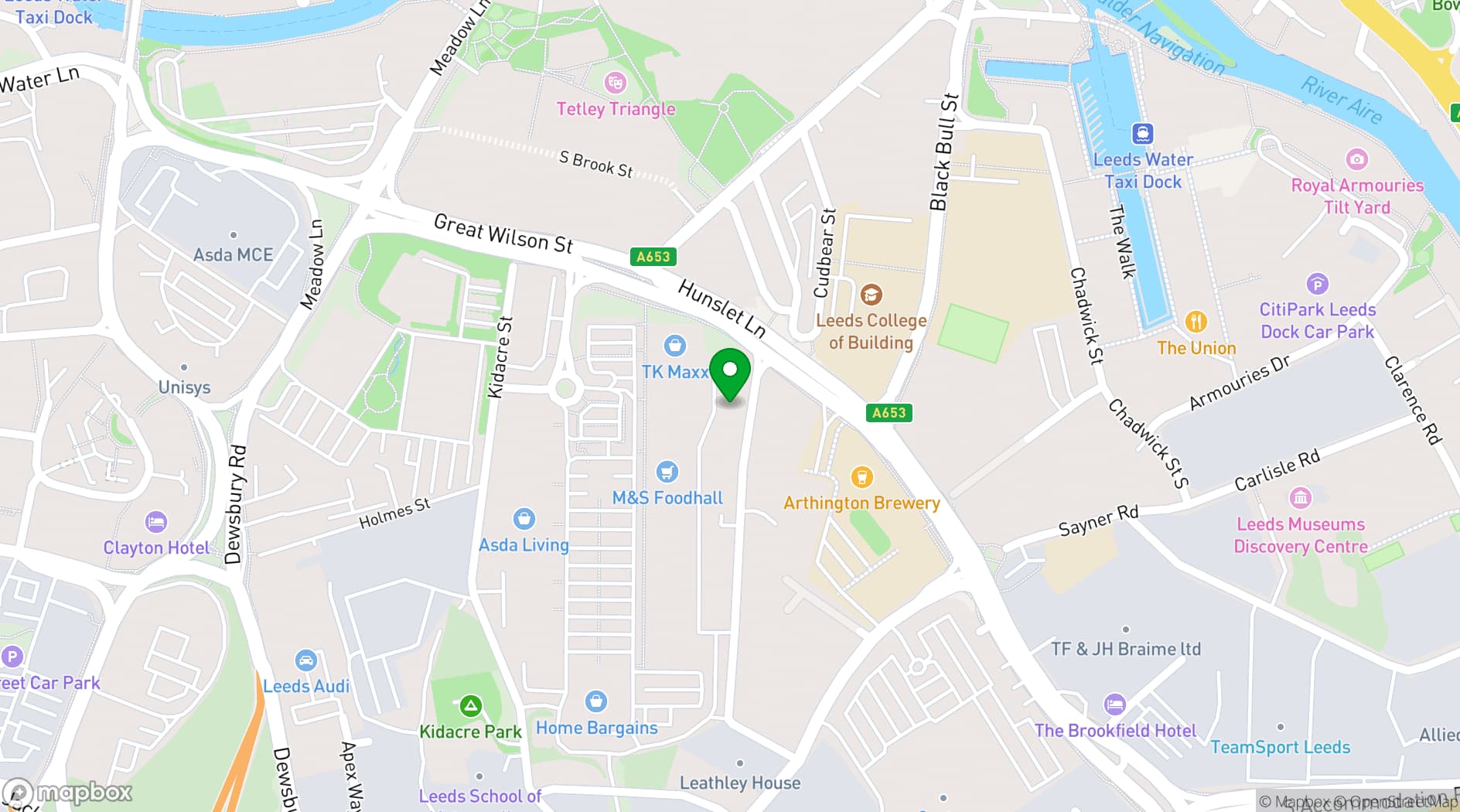 Map showing TESTBED
