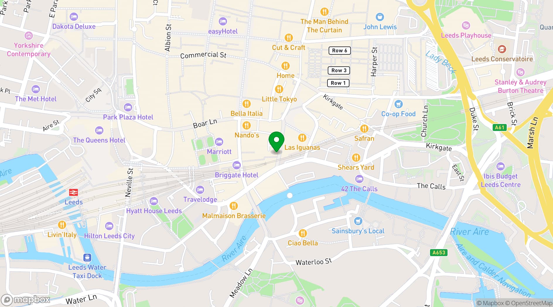Map showing Revolution Leeds Call Lane