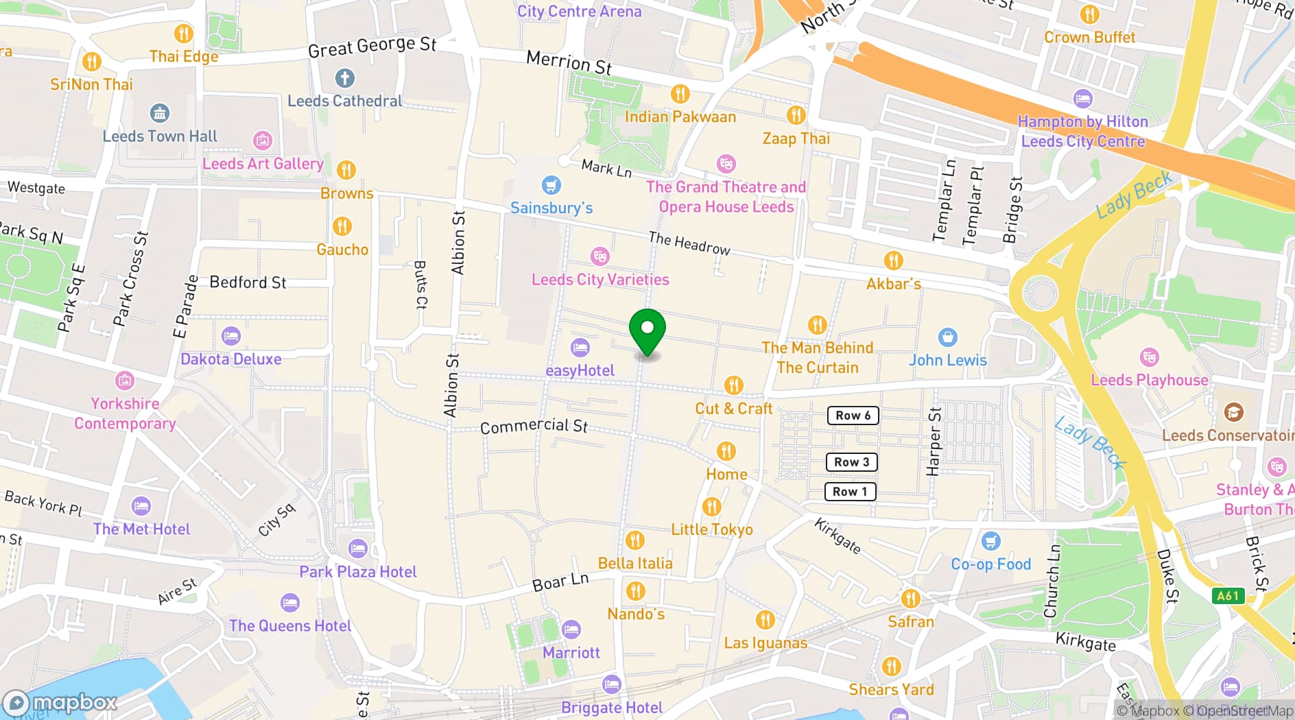 Map showing Harvey Nichols Leeds