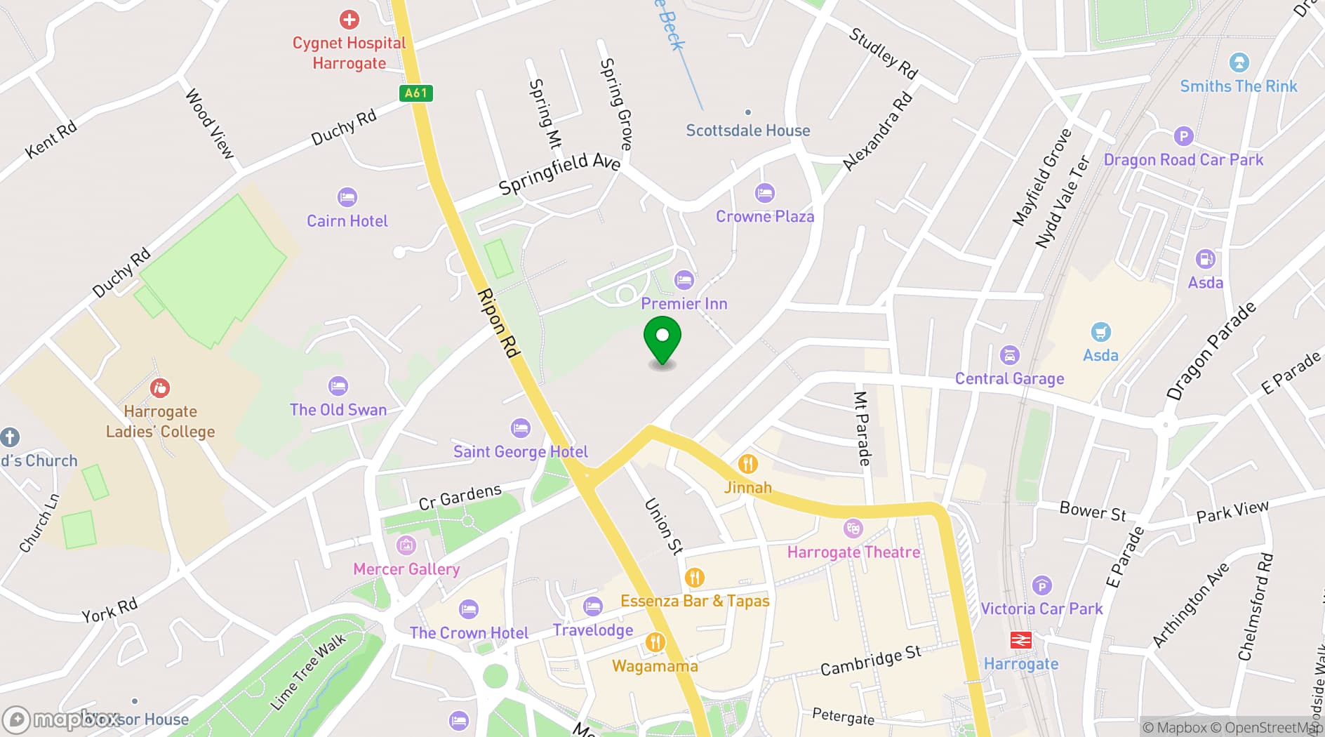 Map showing Harrogate Convention Centre