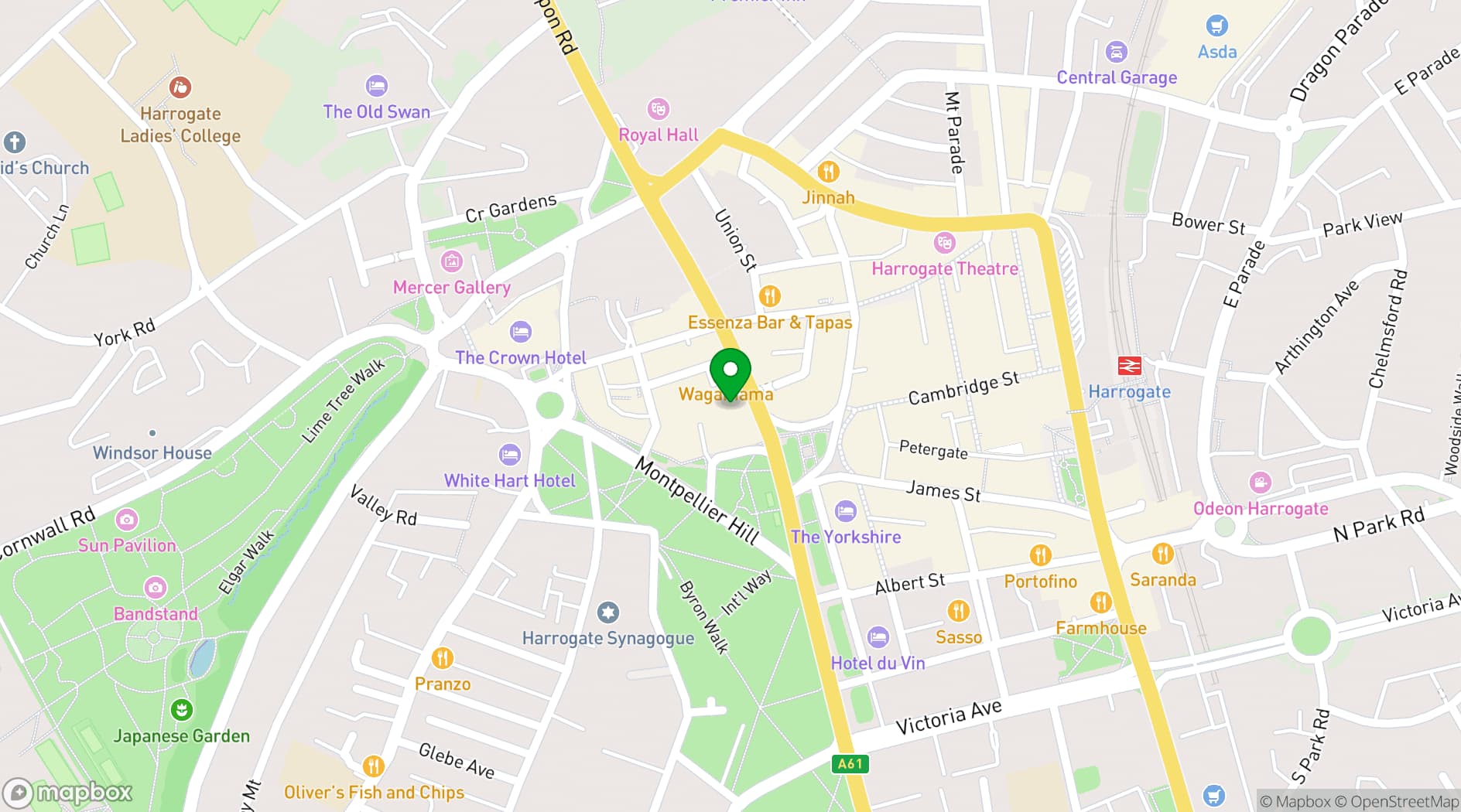 Map showing The Ivy Harrogate