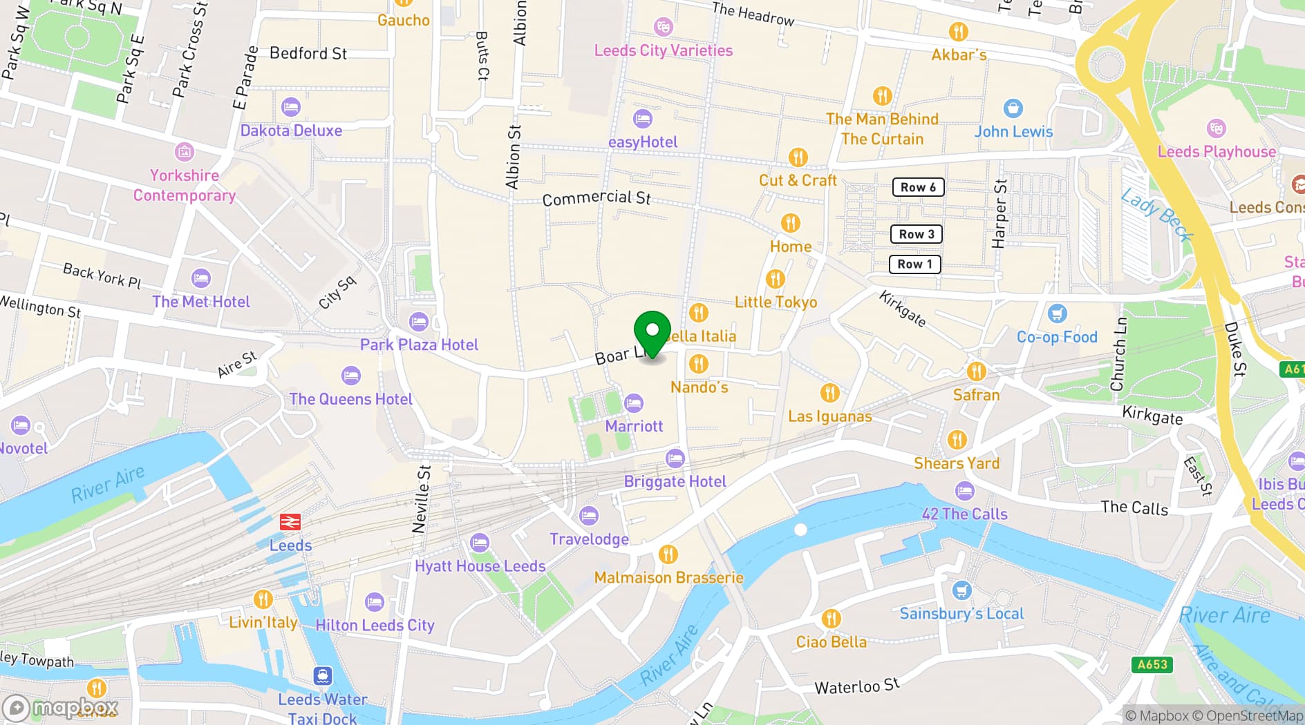 Map showing Gino D'Acampo Leeds
