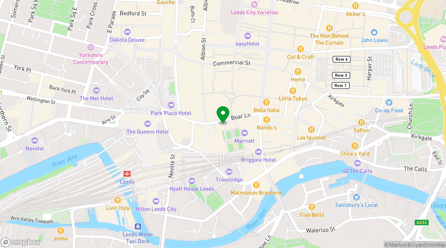 Map showing Be At One, Leeds - Boar Lane