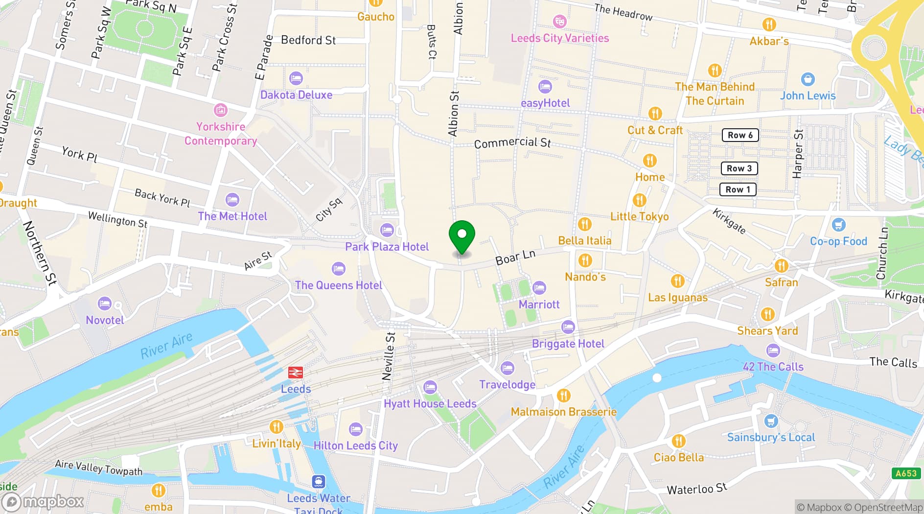 Map showing Roxy Ball Room Boar Lane