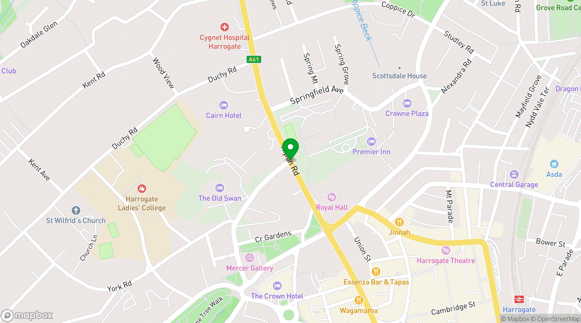 Map showing DoubleTree by Hilton Harrogate Majestic Hotel & Spa