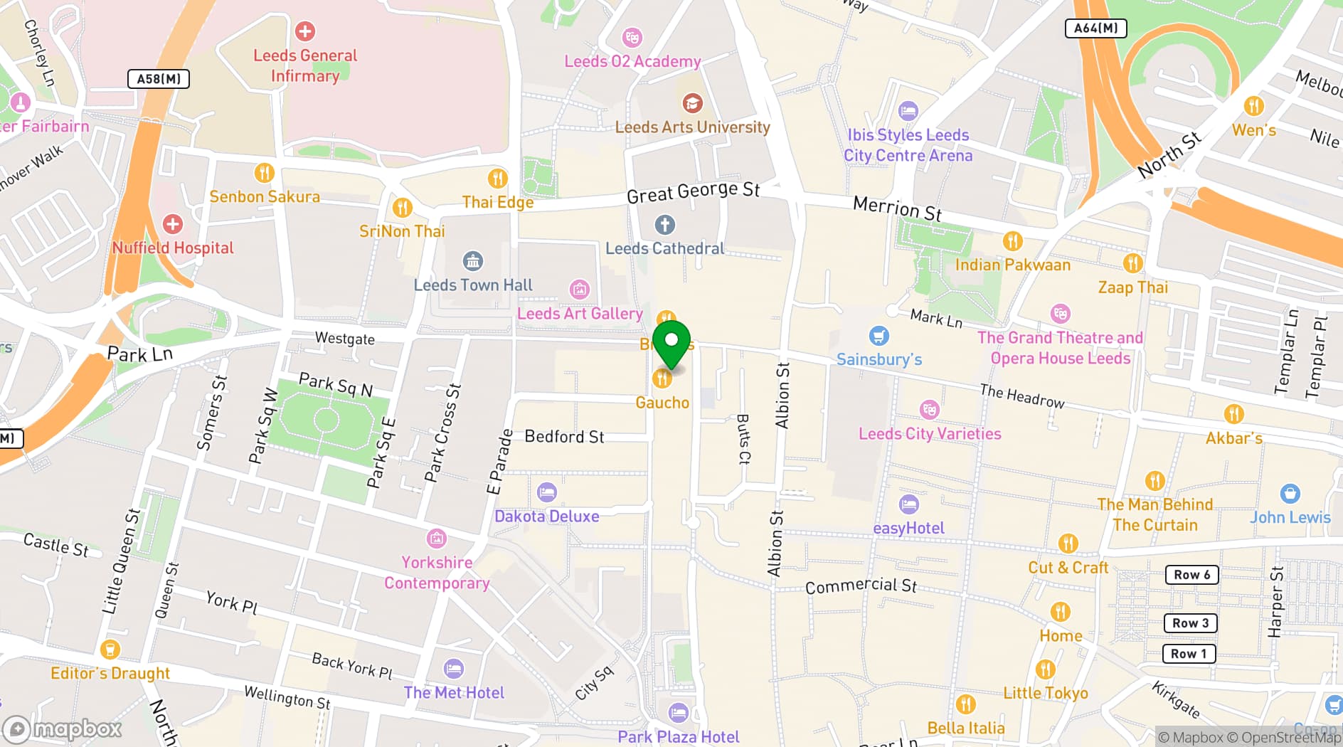 Map showing Leeds (Gaucho)