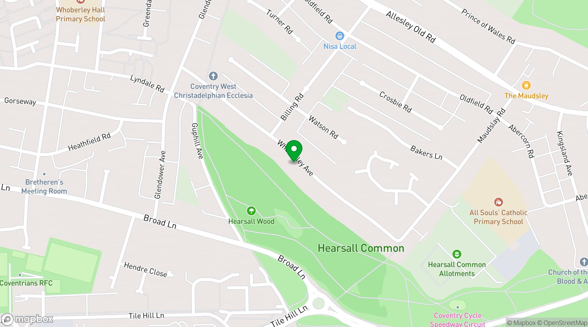 Map showing GENESIS HALL