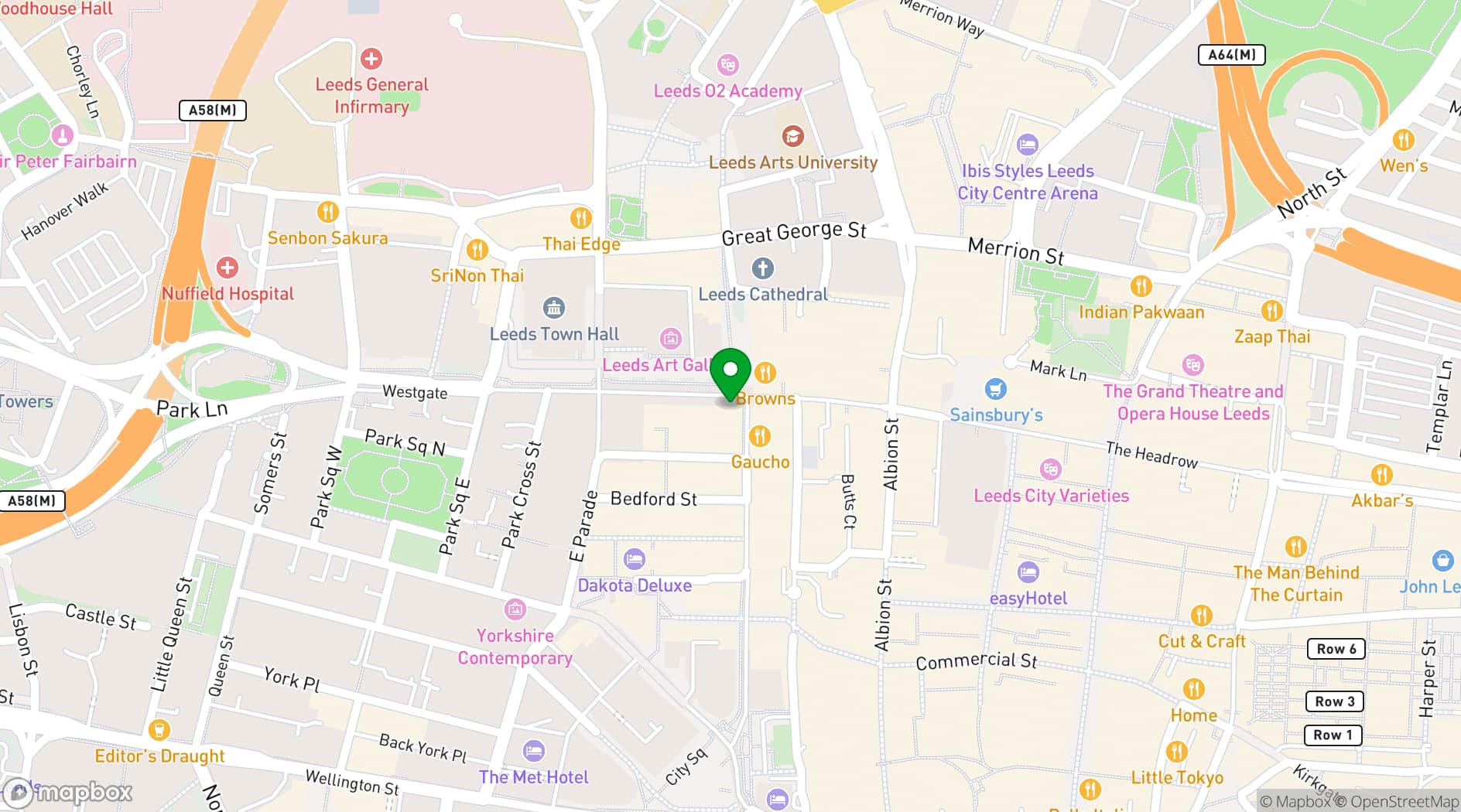 Map showing Electric Shuffle Leeds