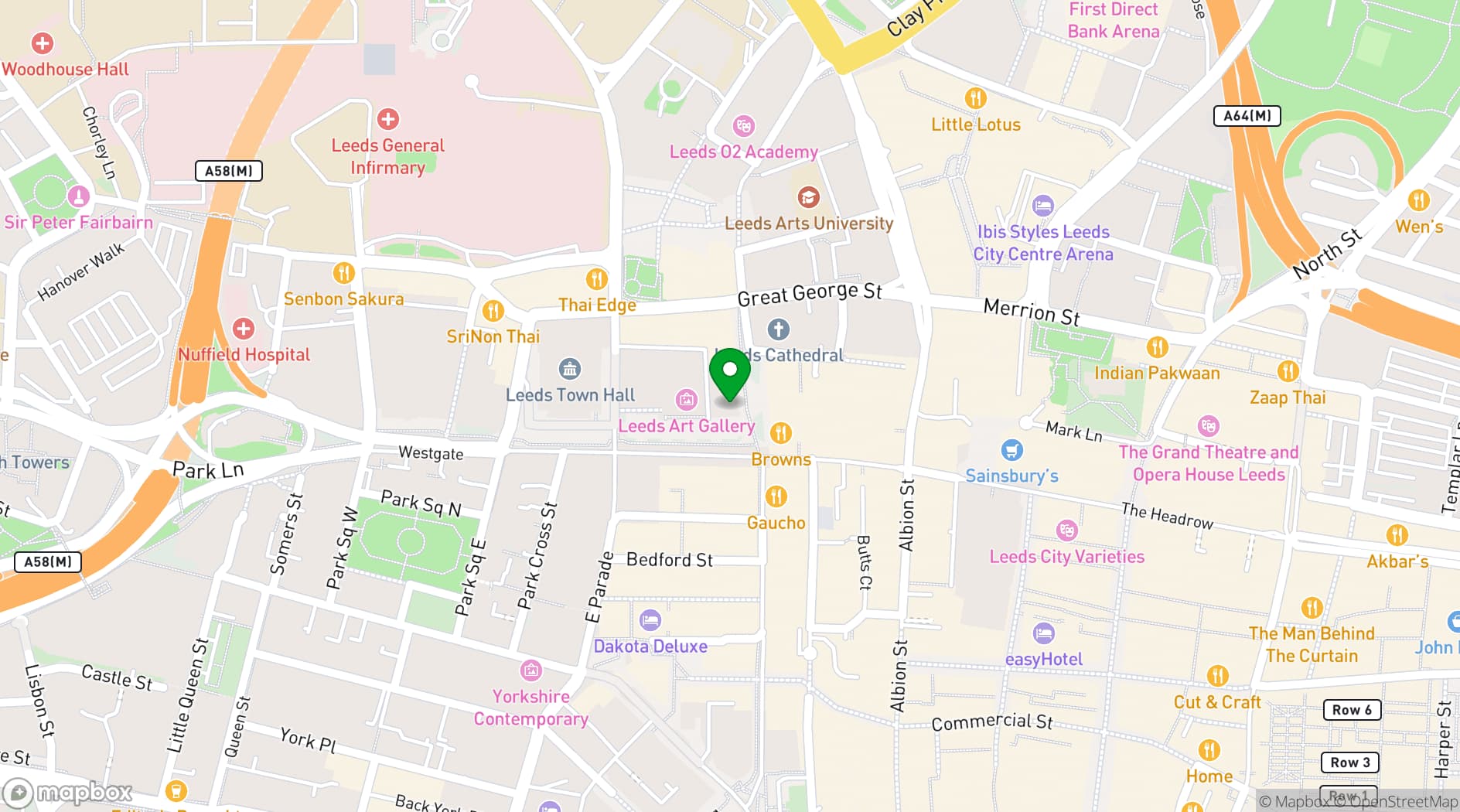 Map showing Henry Moore Institute
