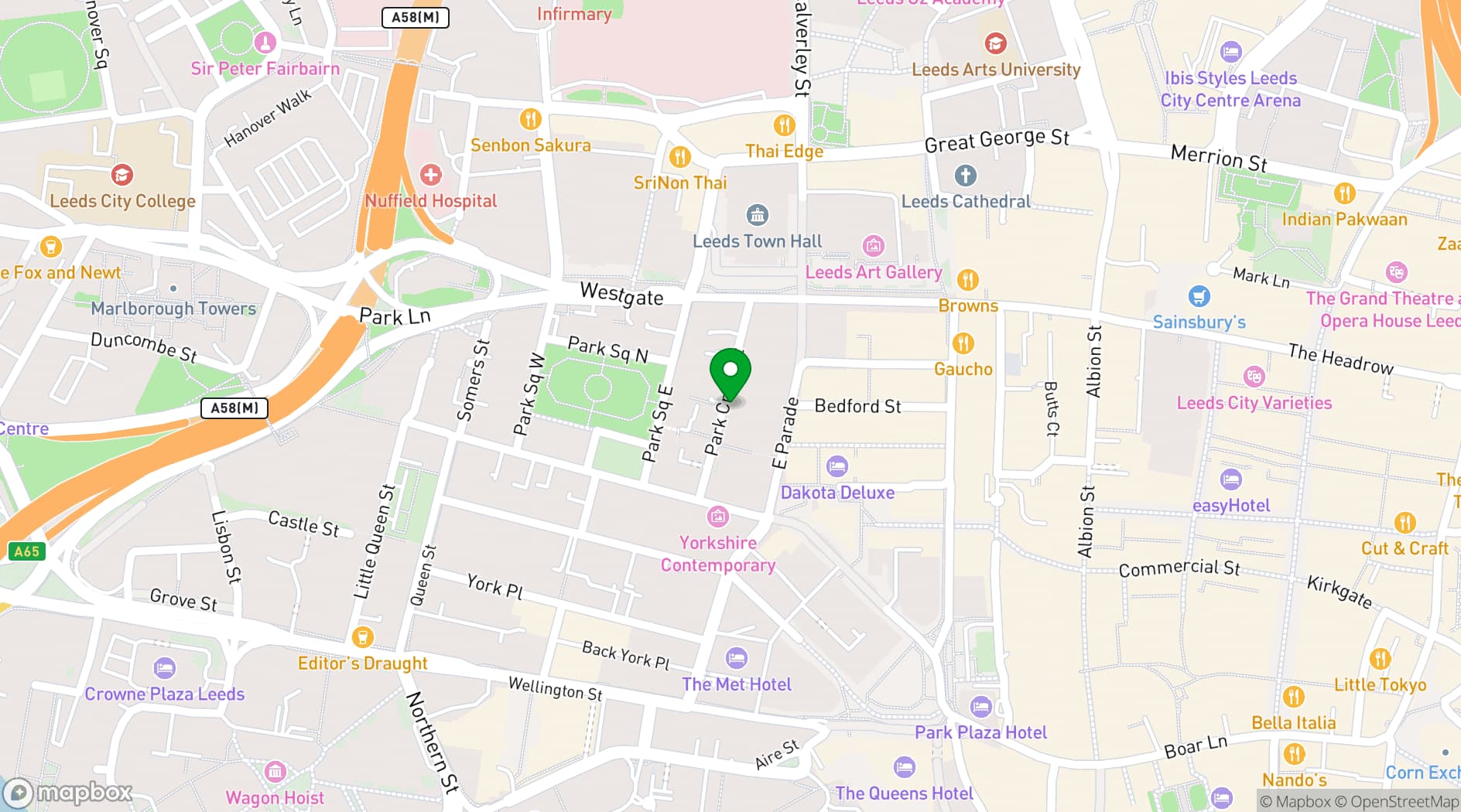 Map showing The Rooftop Social