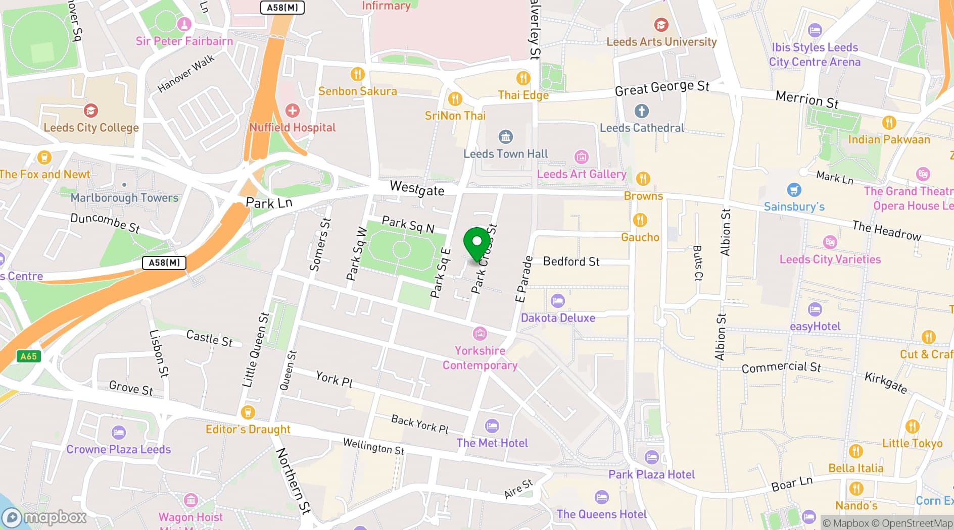 Map showing Flexico Workspace - 32 Park Cross Street