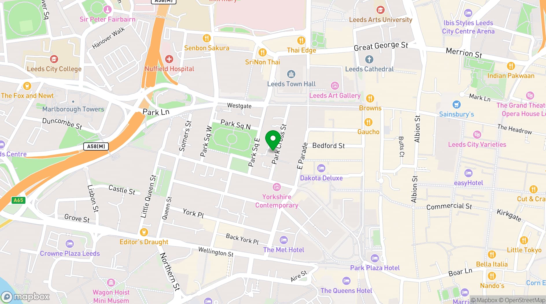 Map showing Wizu Workspace - Park Court