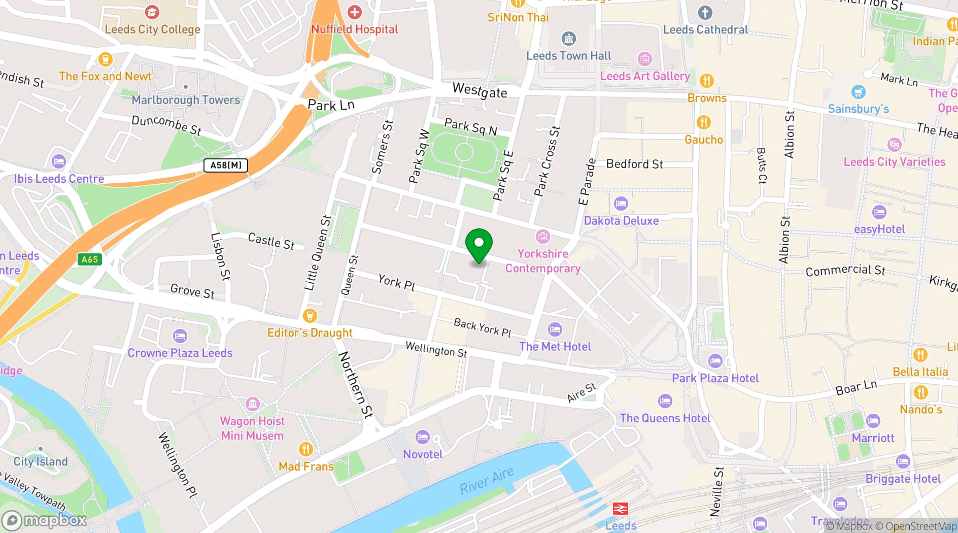 Map showing Wizu Workspace - Park Place