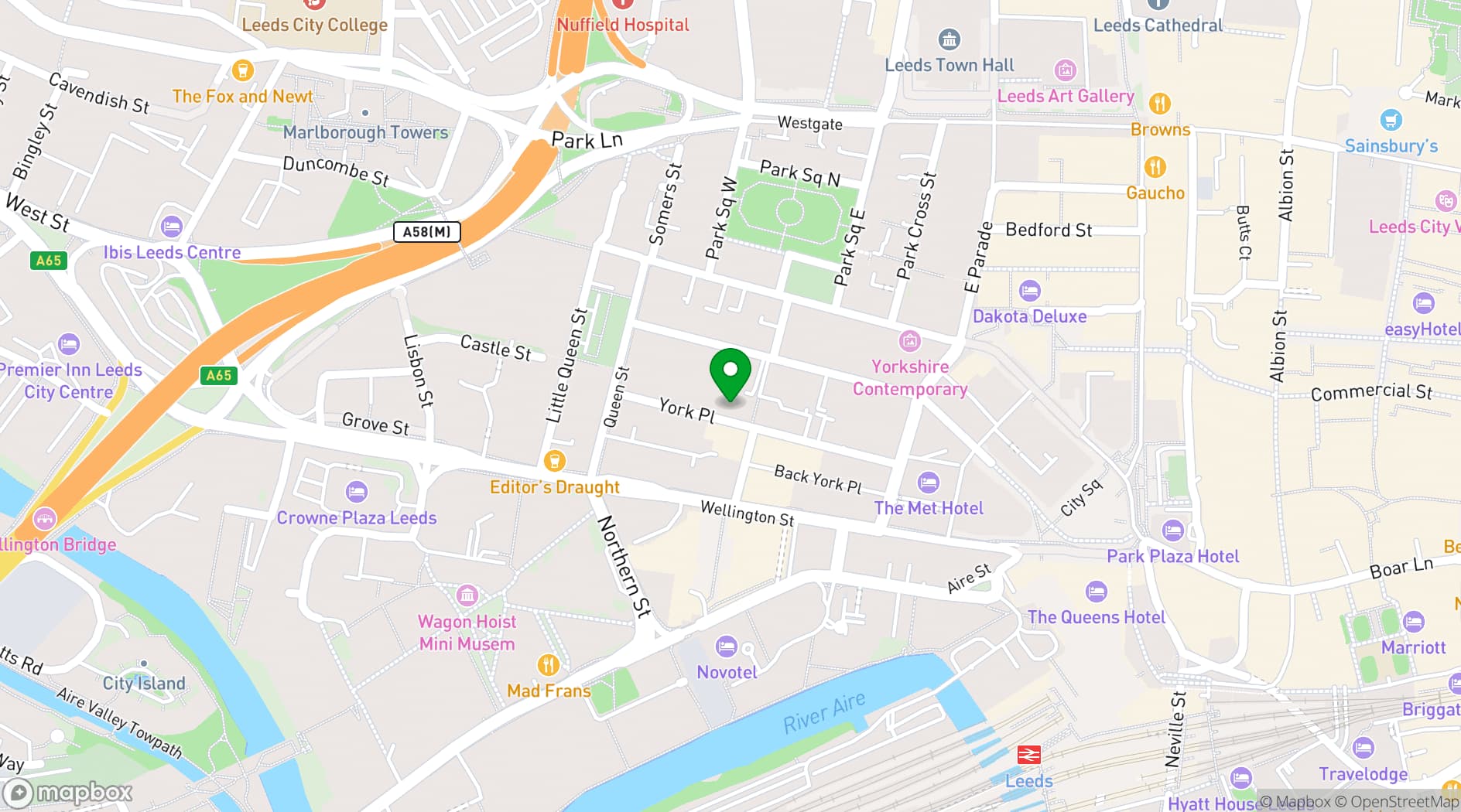 Map showing The Chambers Leeds