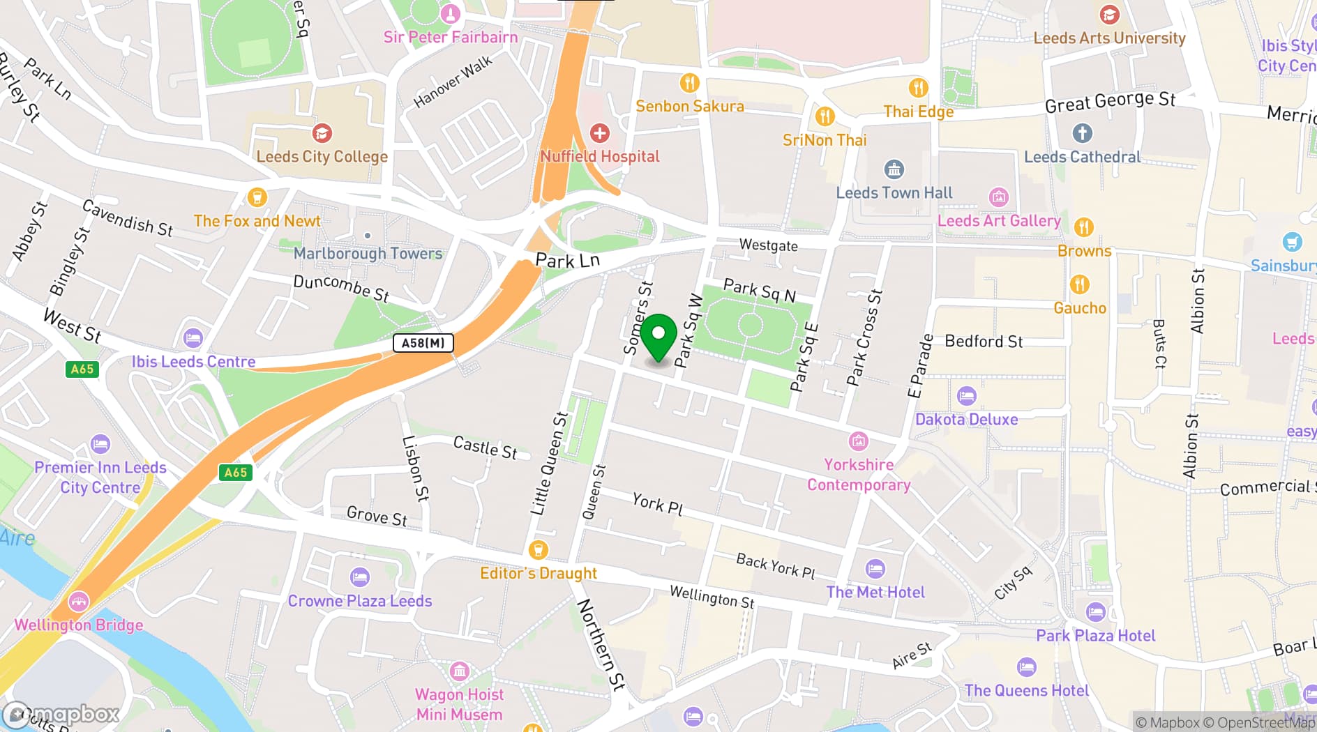 Map showing La Bottega Milanese