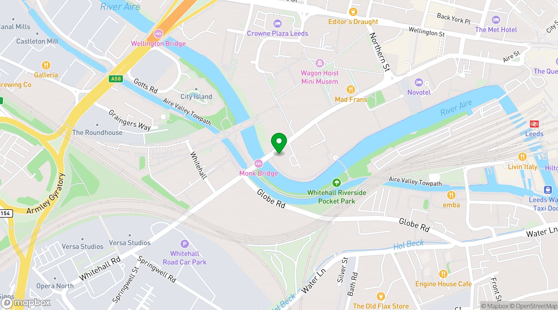 Map showing The Studio Leeds