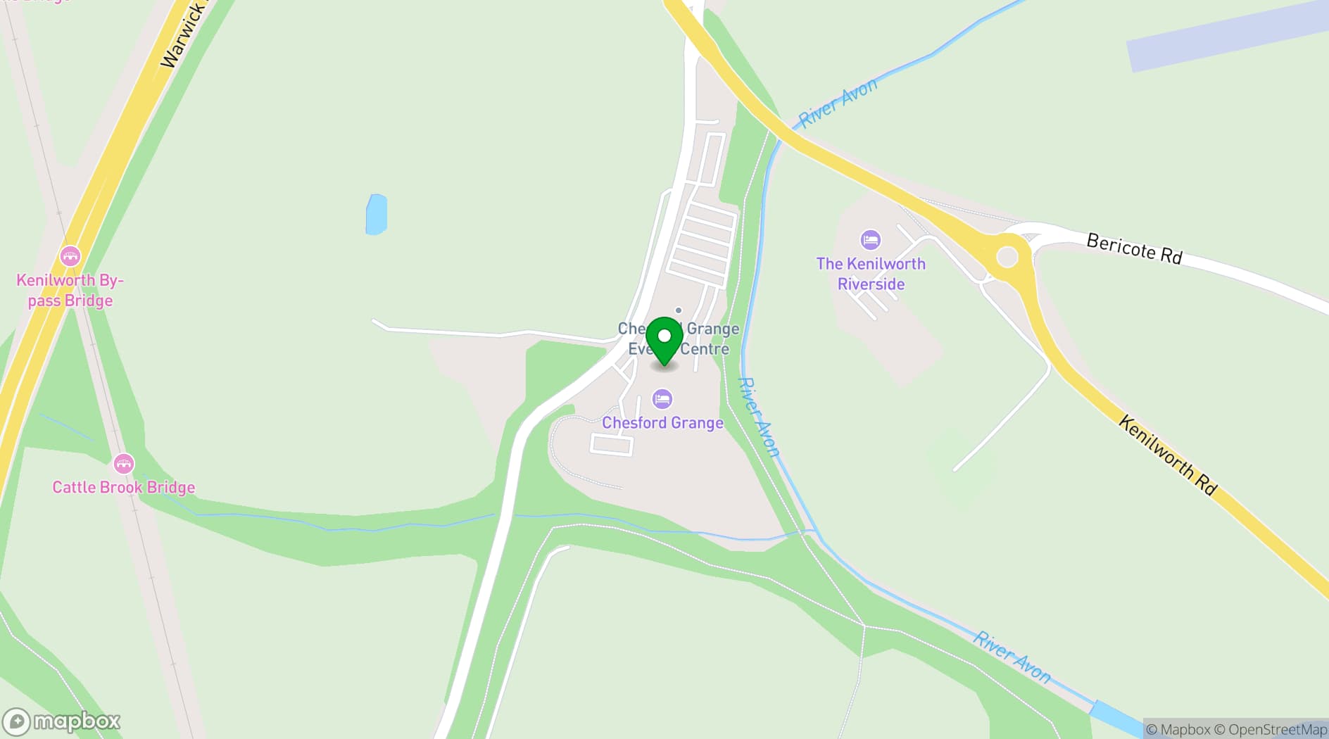 Map showing Chesford Grange Hotel