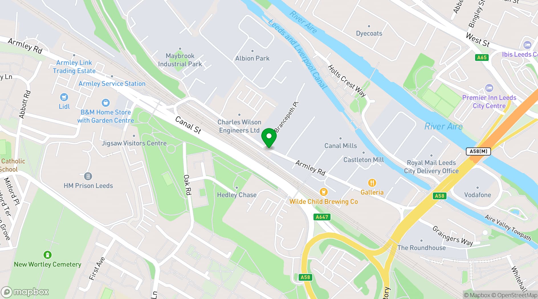 Map showing Project House