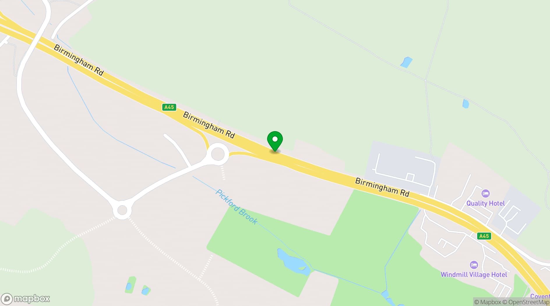 Map showing Quality Hotel Coventry