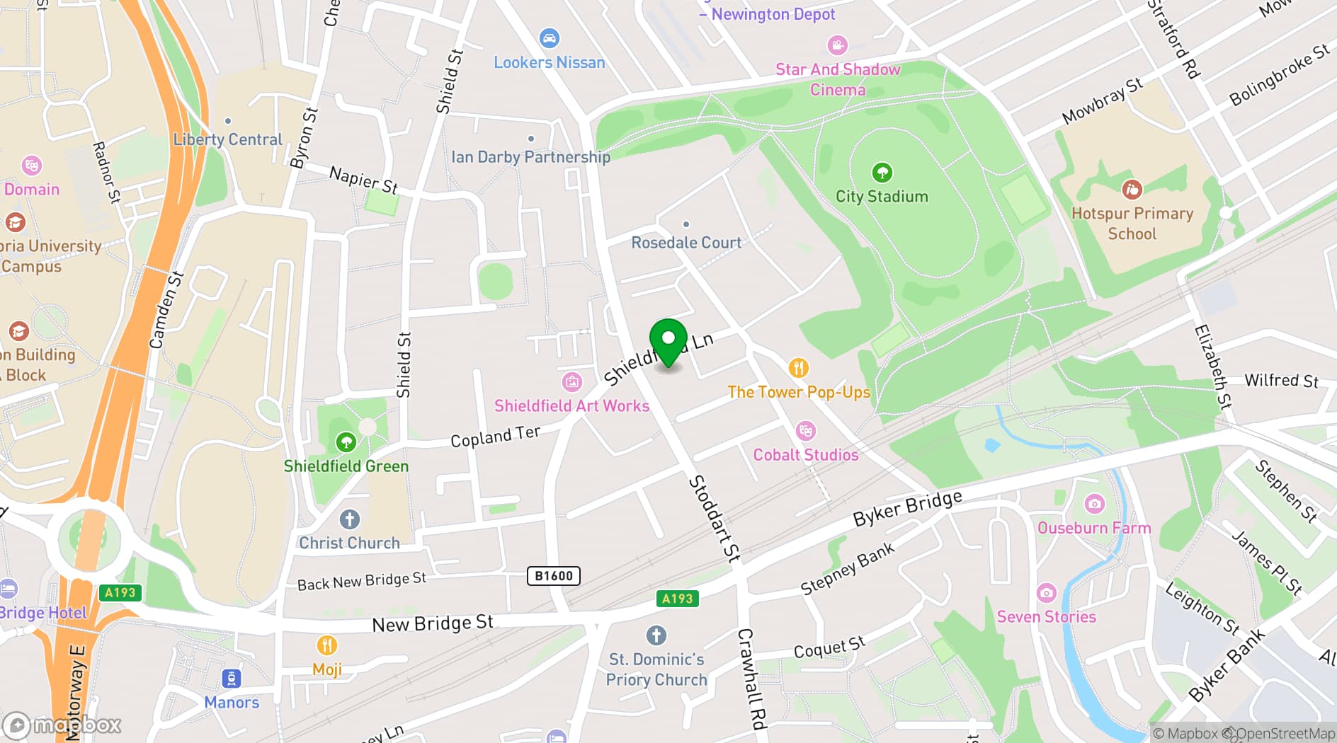 Map showing The Biscuit Factory