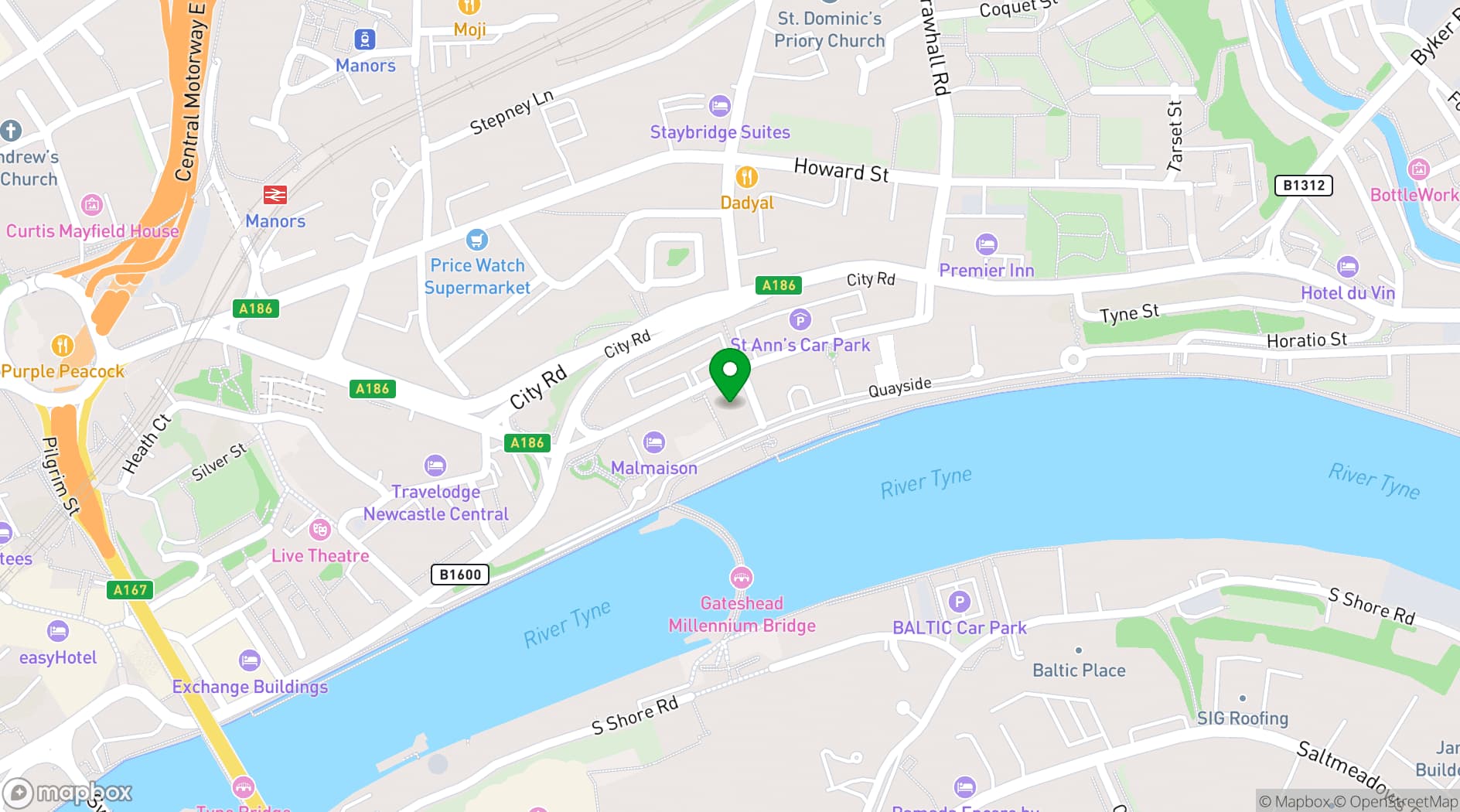 Map showing Dakota Hotels