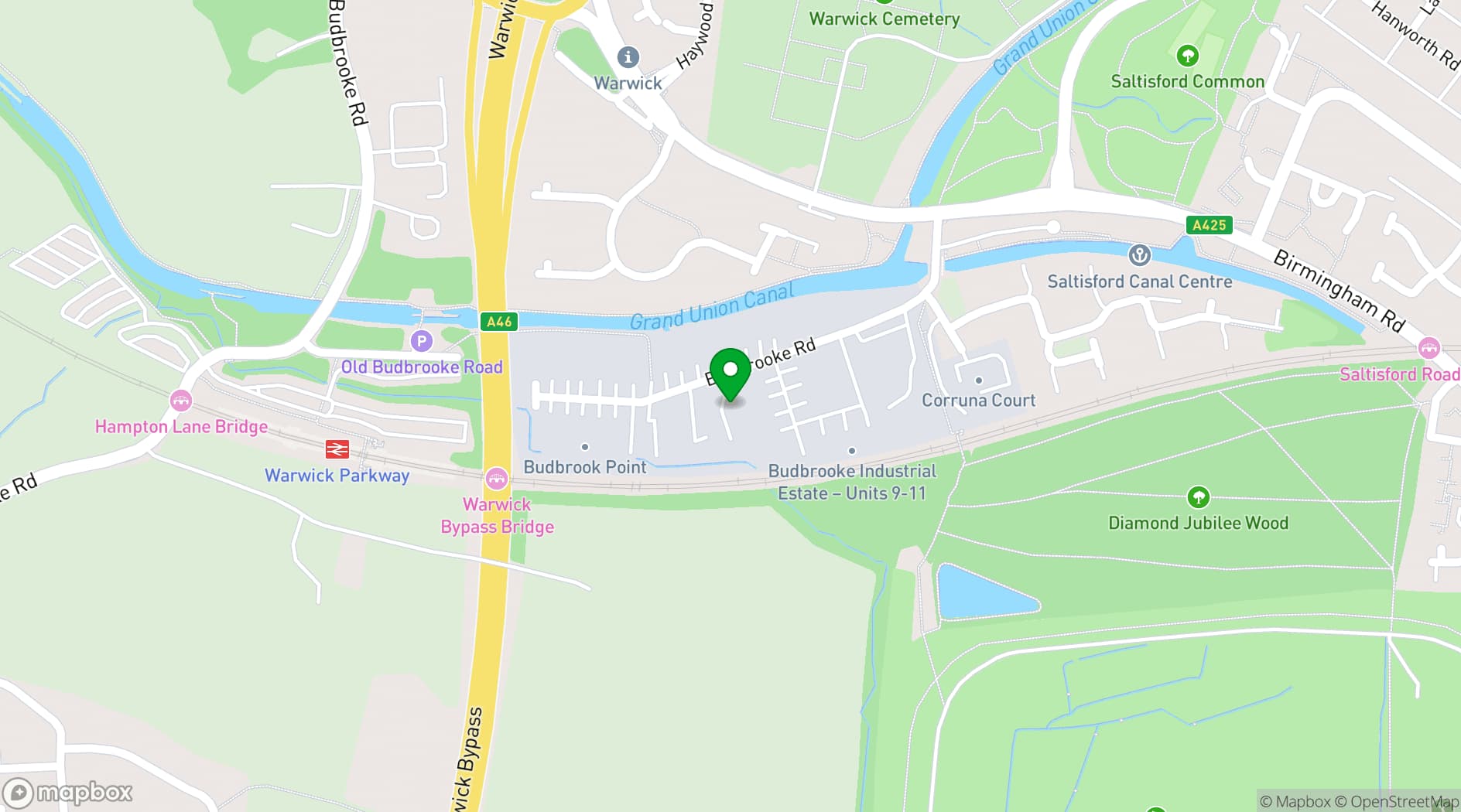 Map showing Motor Hub Warwick