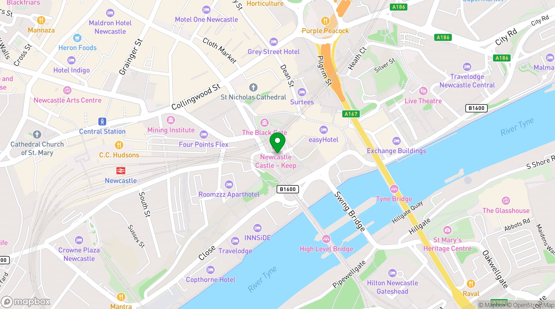 Map showing The Vermont Hotel