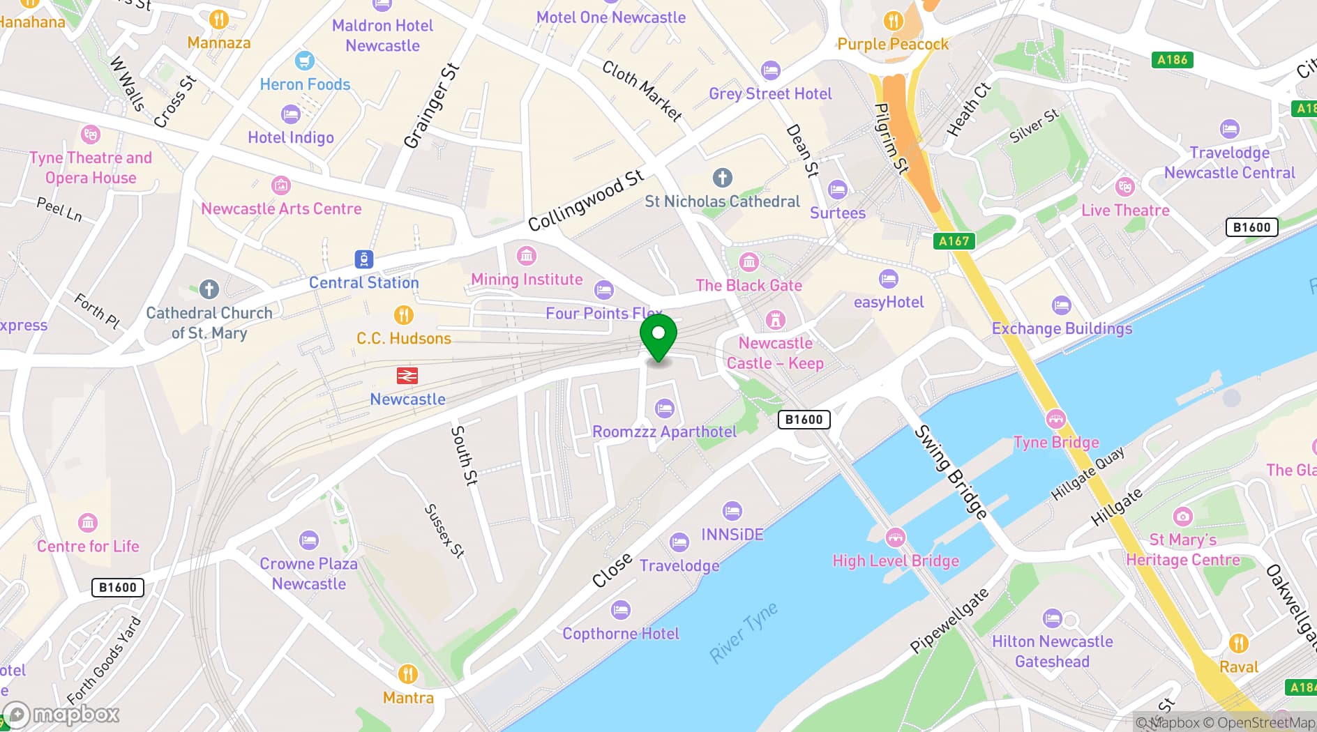 Map showing Clavering House