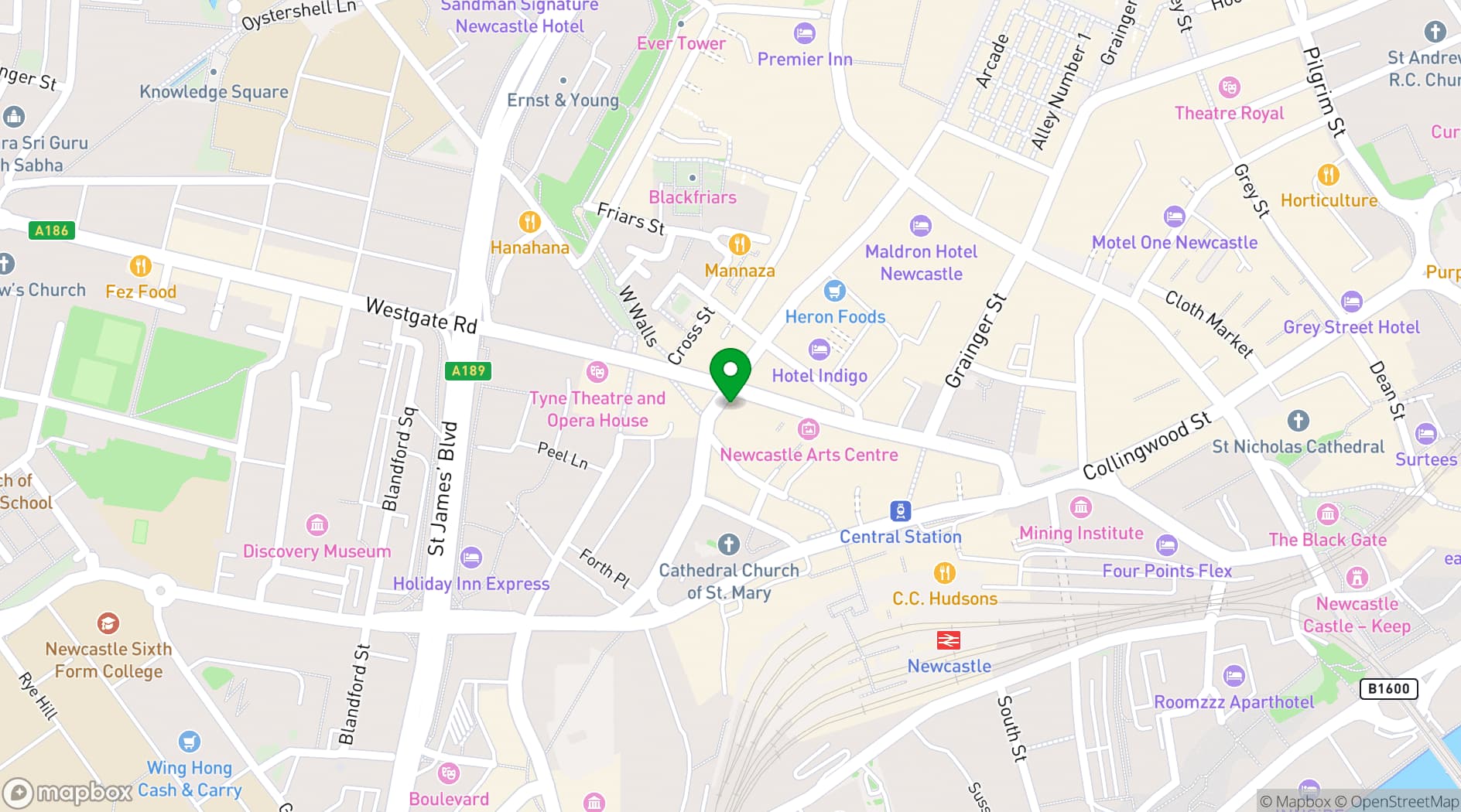 Map showing Grainger Hub