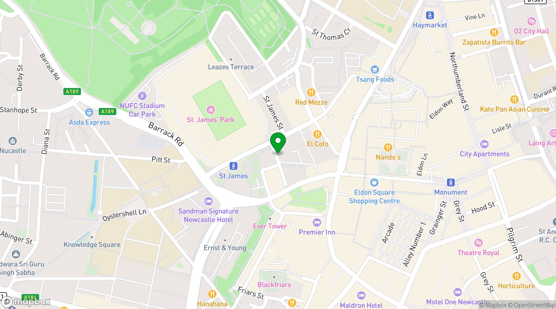 Map showing One Strawberry Lane
