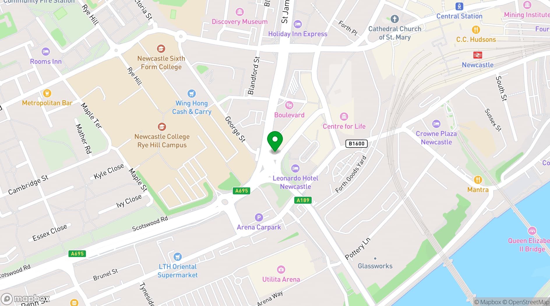 Map showing Bobbys Bar