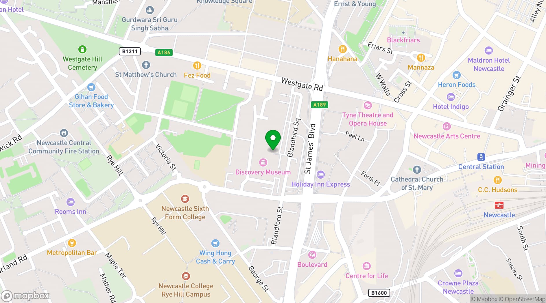 Map showing Discovery Museum