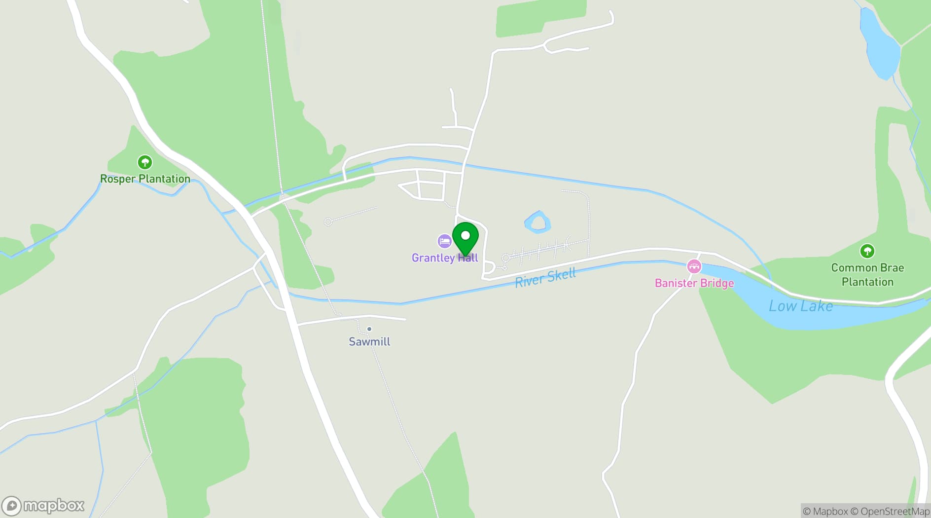 Map showing Grantley Hall