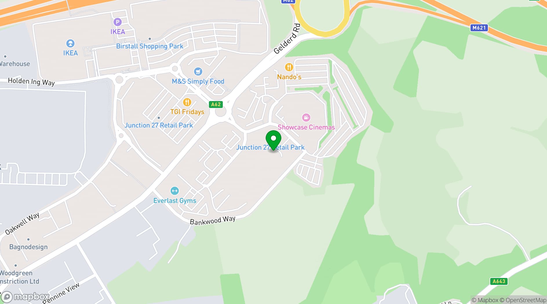 Map showing Bella Italia Leeds Centre 27