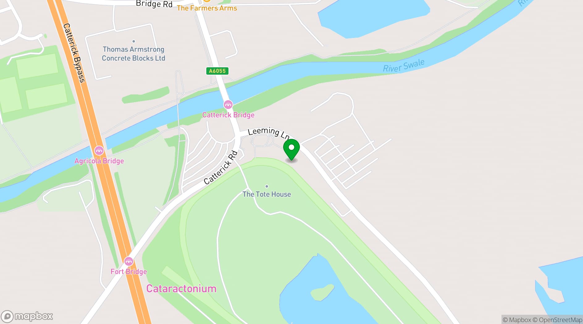 Map showing Catterick Racecourse