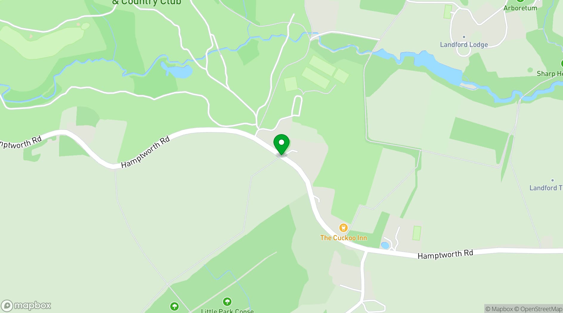 Map showing Hamptworth Golf Club