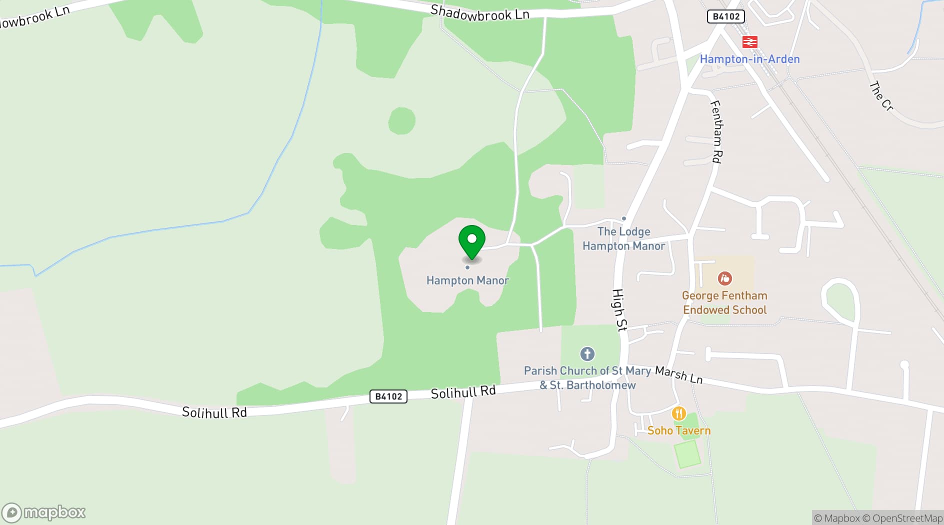 Map showing Hampton Manor