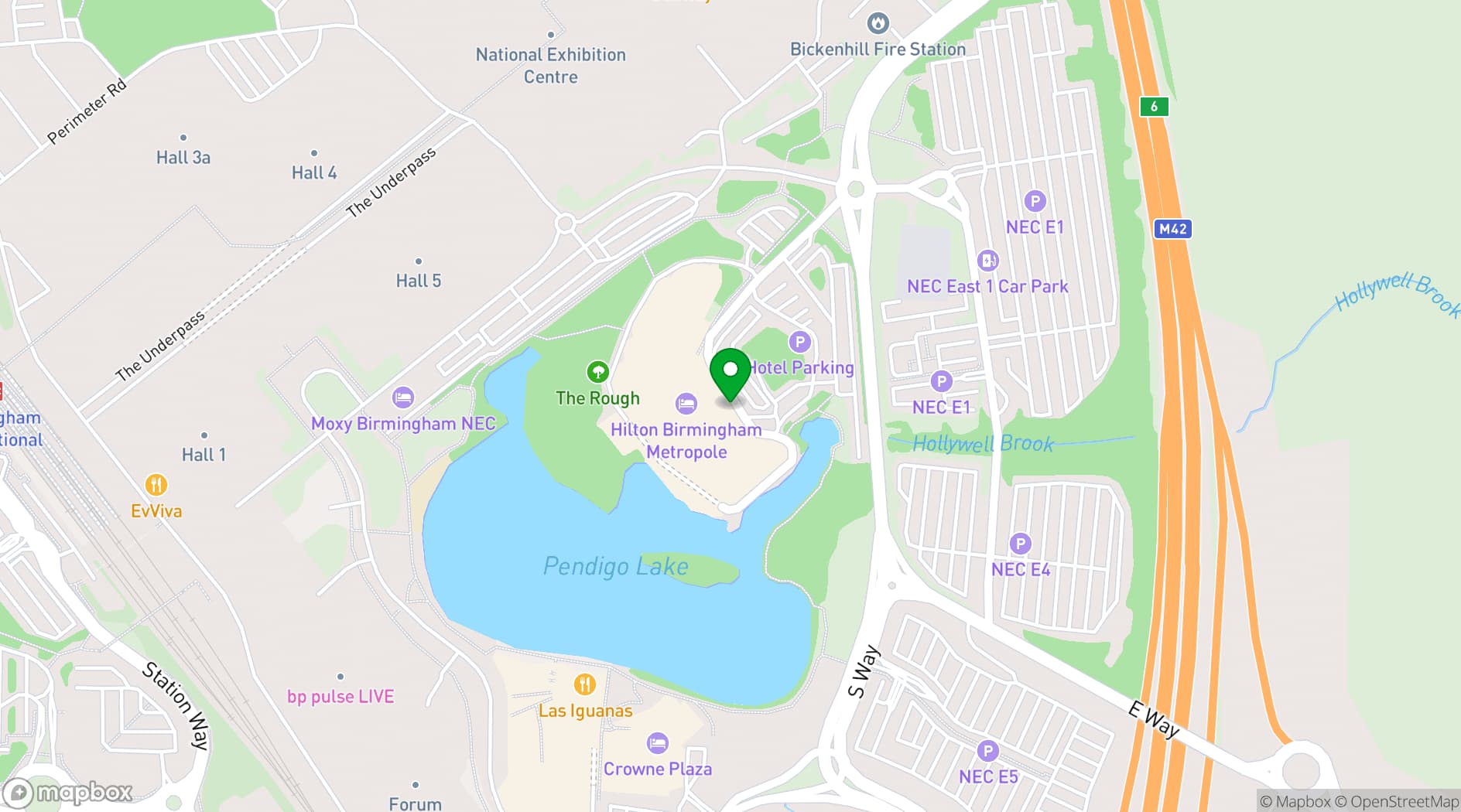 Map showing Hilton Birmingham Metropole