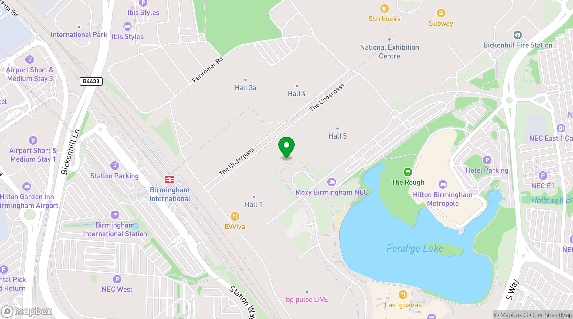 Map showing The NEC Birmingham