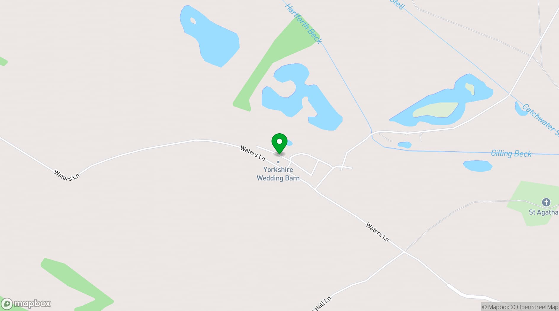 Map showing Yorkshire Wedding Barn