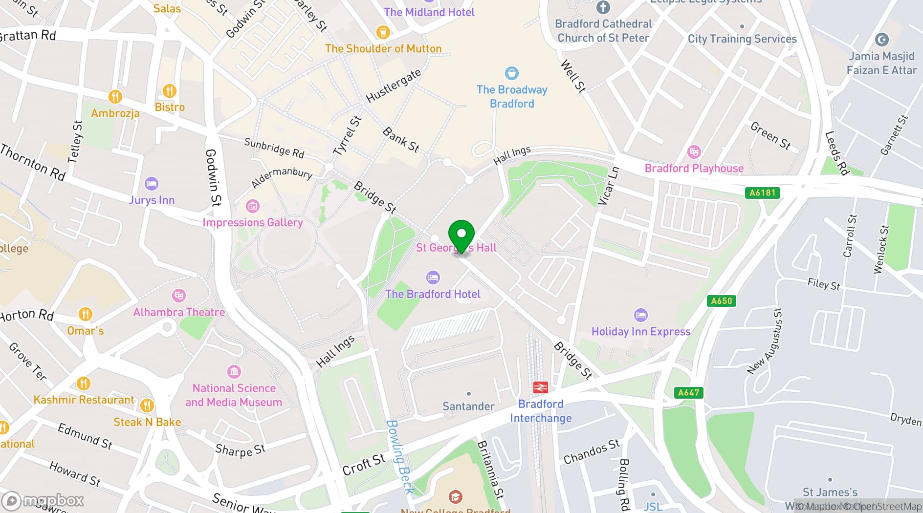 Map showing The Great Victoria Hotel