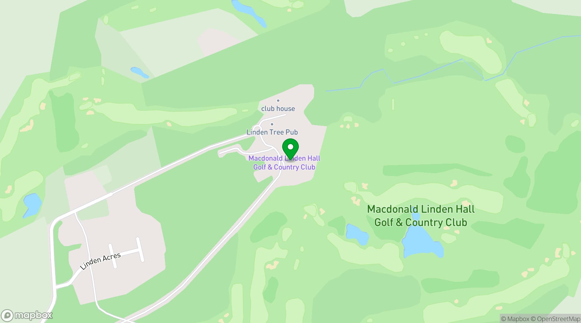 Map showing Macdonald Linden Hall Golf and Country Club