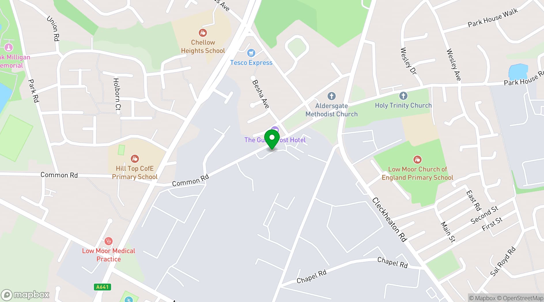 Map showing Best Western Bradford Guide Post Hotel