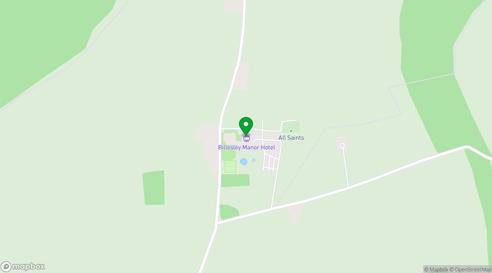 Map showing Billesley Manor