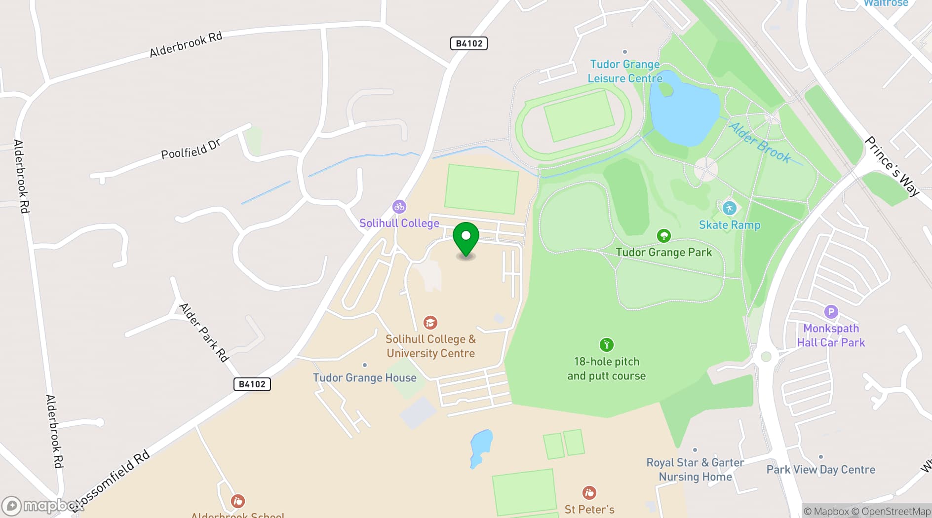 Map showing Solihull College & University Centre
