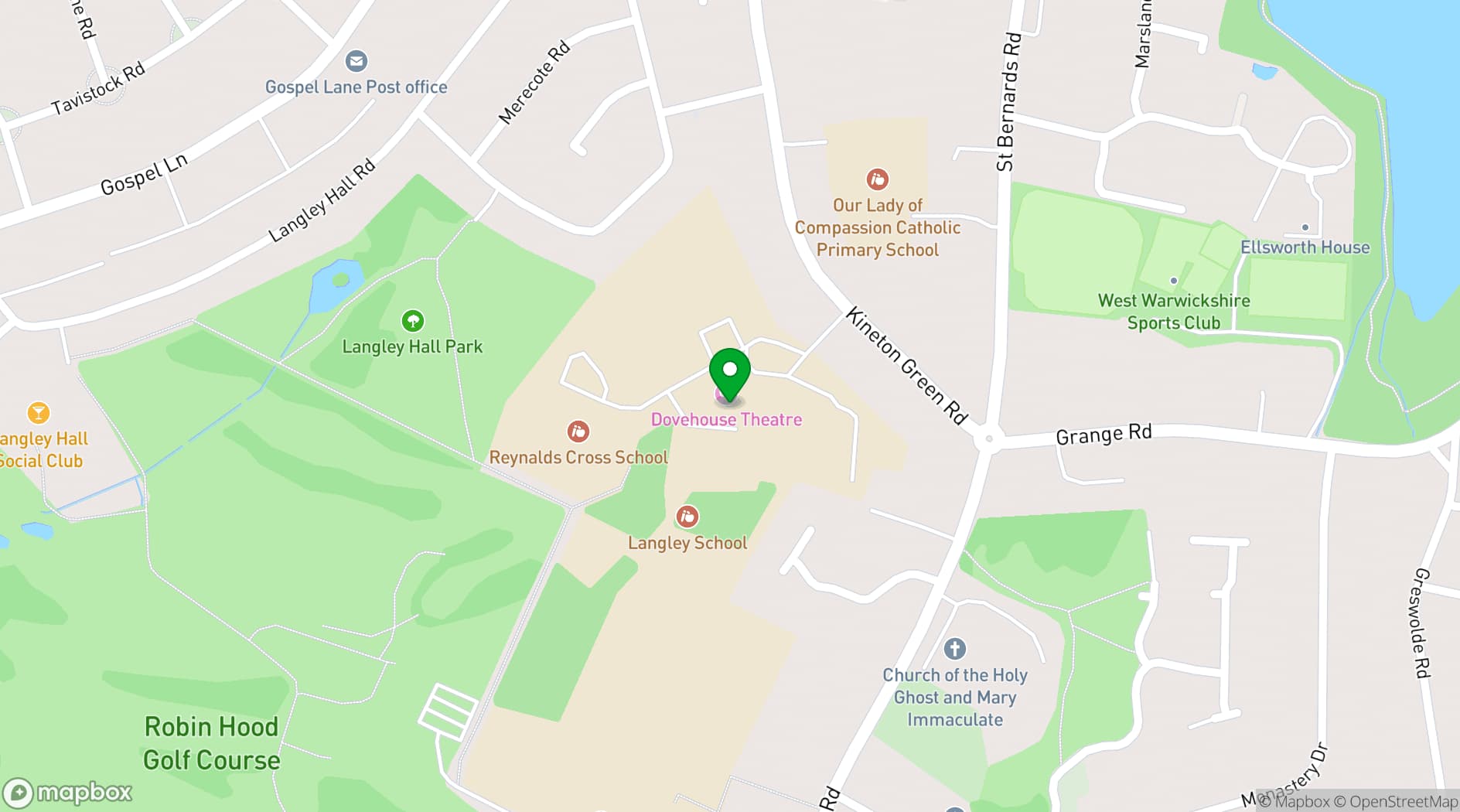 Map showing Dovehouse Theatre
